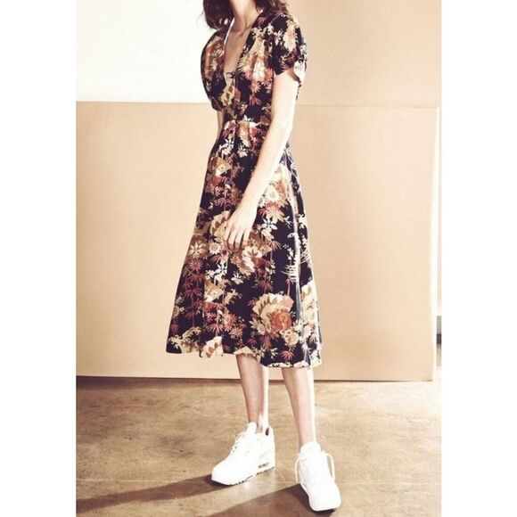 NWT Current Elliott The Retro Dress
Bamboo Floral Linen Blend Size Small/Medium - Picture 3 of 16